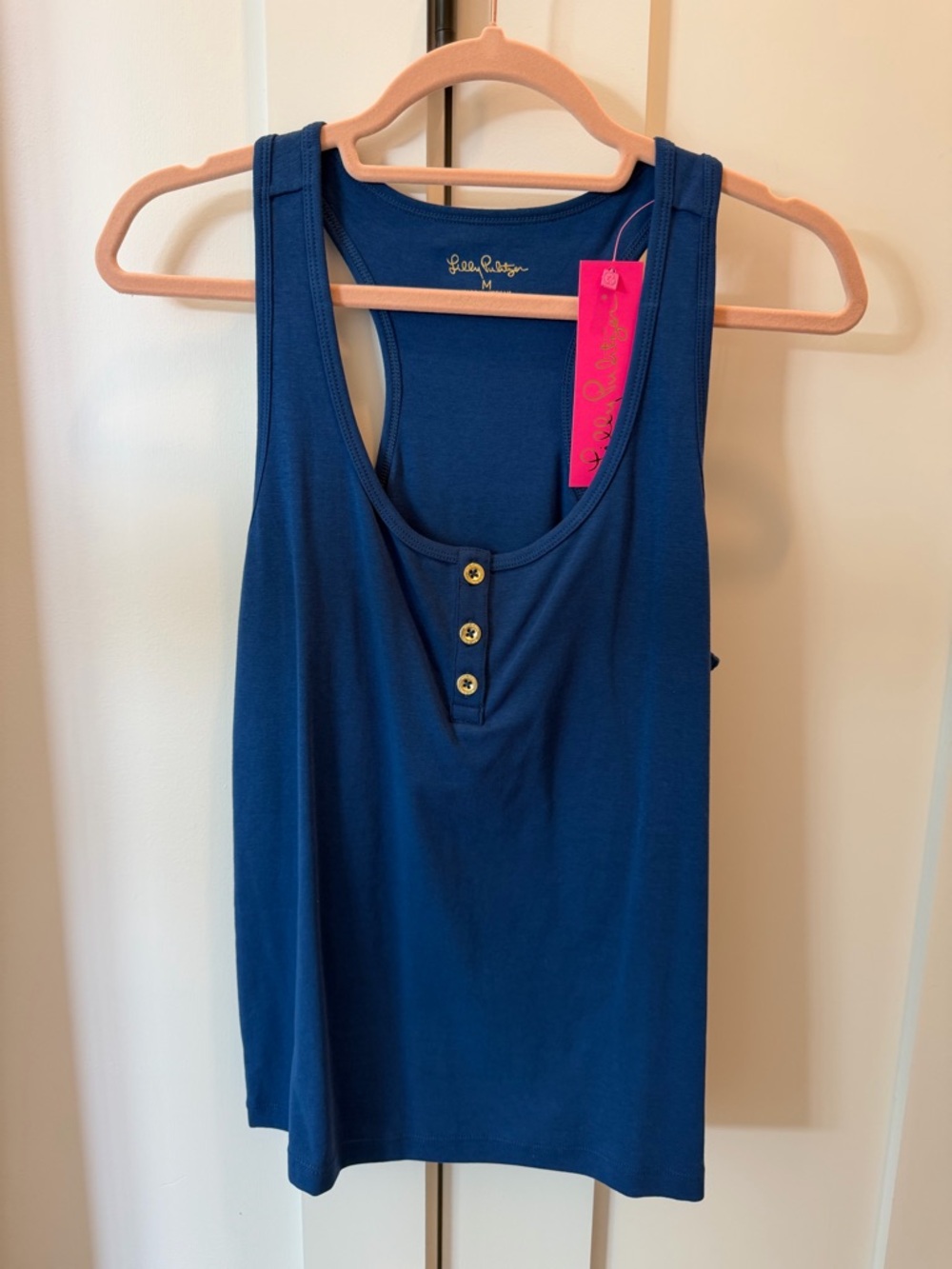 Lilly Pulitzer Deep Navy Button-Front Racerback Tank